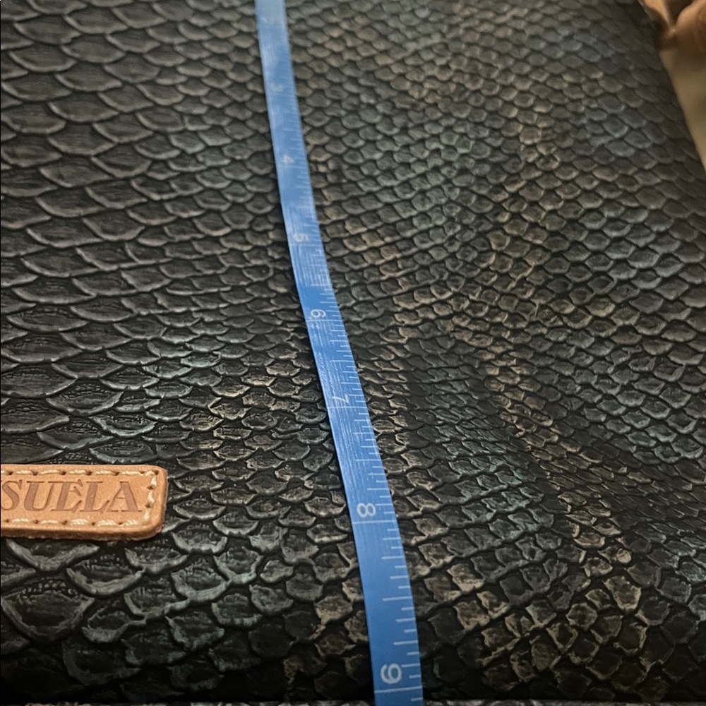 Consuela Teal Snake-Embossed Crossbody with Tan Accents - Picture 11 of 11
